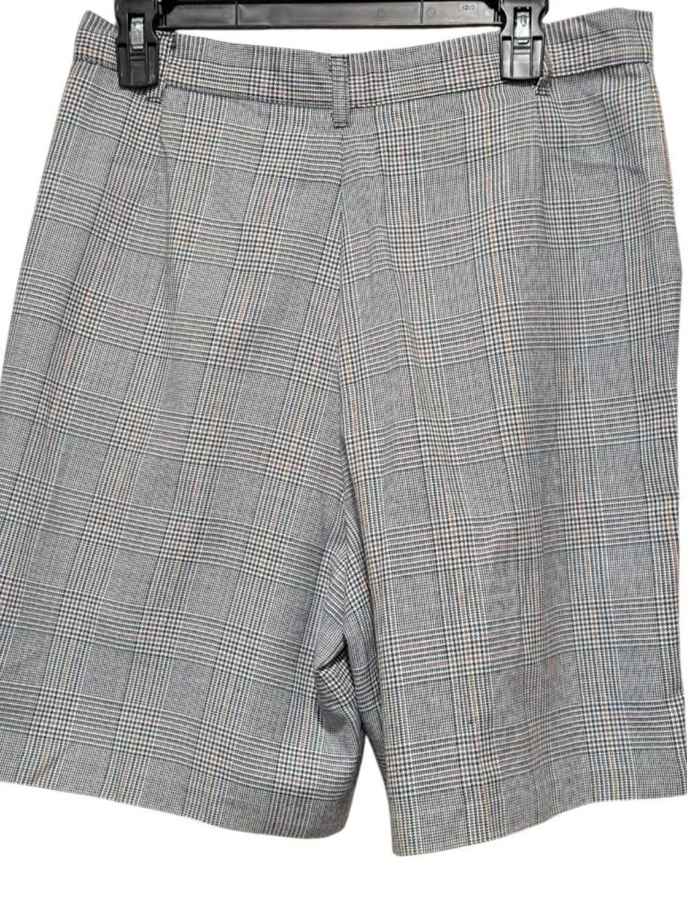VTG 80s Sz L Houndstooth Multicolored Pleated Preppy High Waisted Twill Shorts